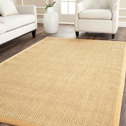 Safavieh NF443A-4SQ Natural Fiber Power Loomed Square Rug- Maize - Wheat- 4 x 4 ft.