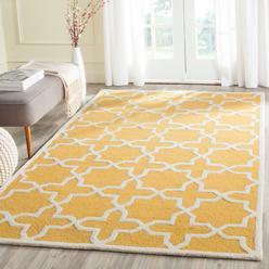 Safavieh CAM125Q-4 4 x 6 ft. Small Rectangle Transitional Cambridge- Gold and Ivory Hand Tufted Rug