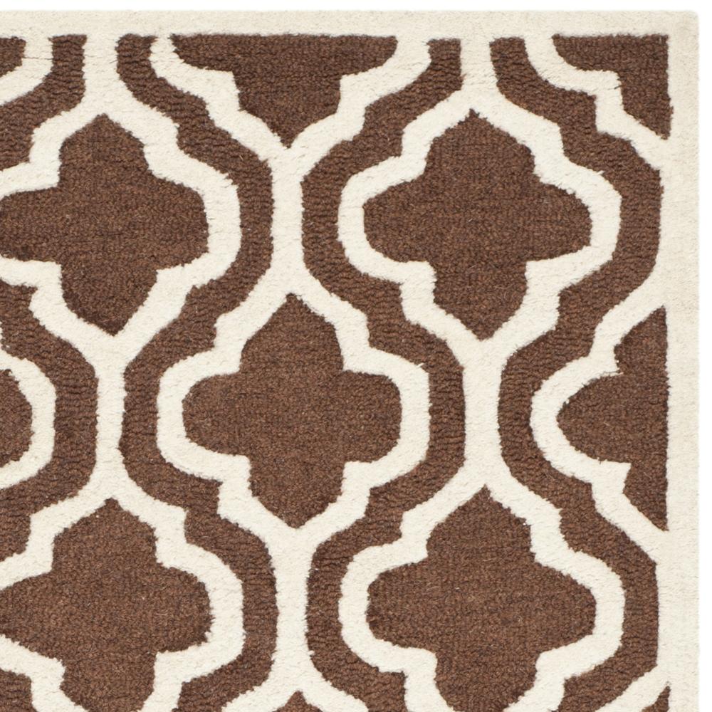 Safavieh  Handmade Moroccan Cambridge Dark Brown Wool Rug (4' x 6')