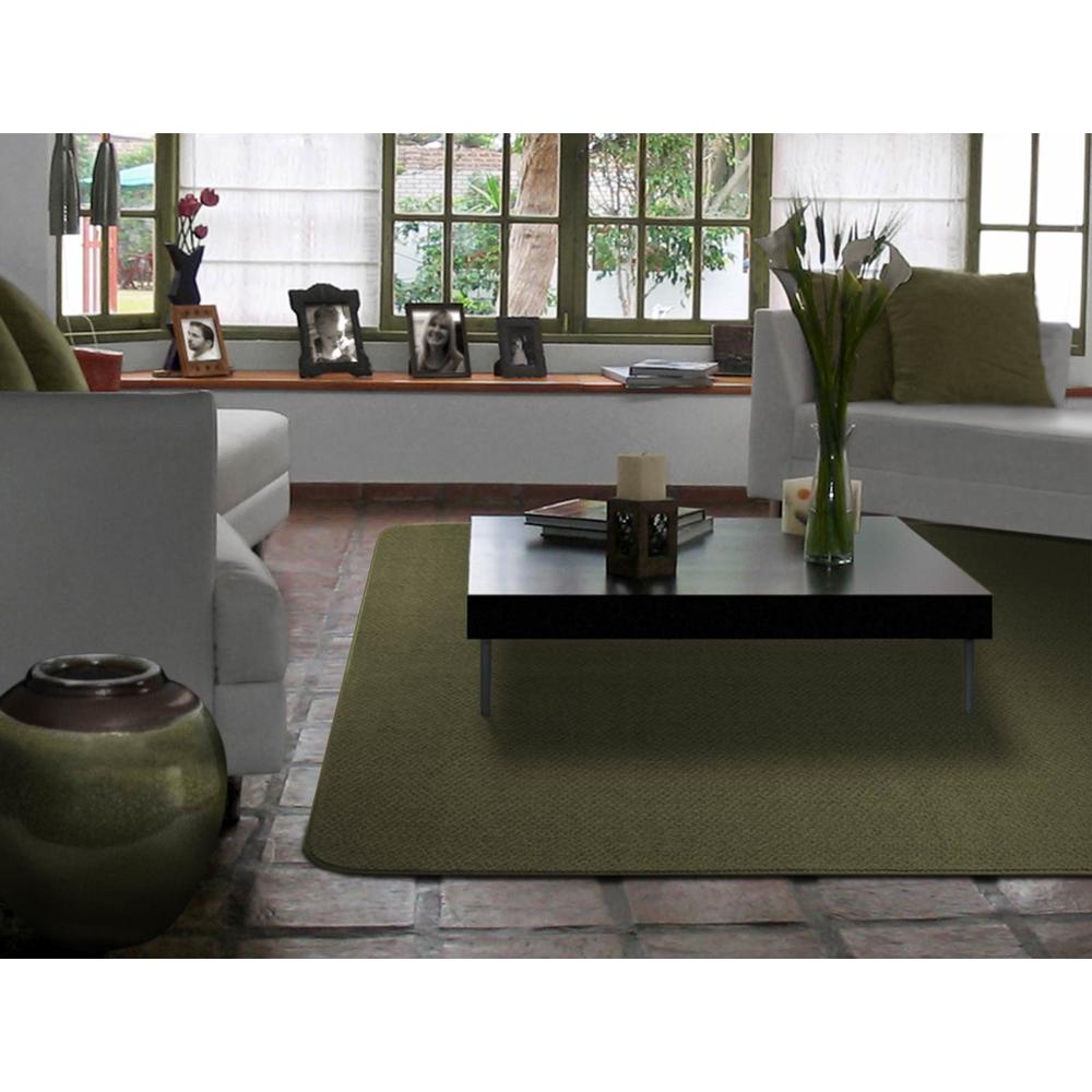 House, Home and More Skid-resistant Carpet Area Rug Floor Mat - Olive Green - Many Other Sizes to Choose From 6', 9'