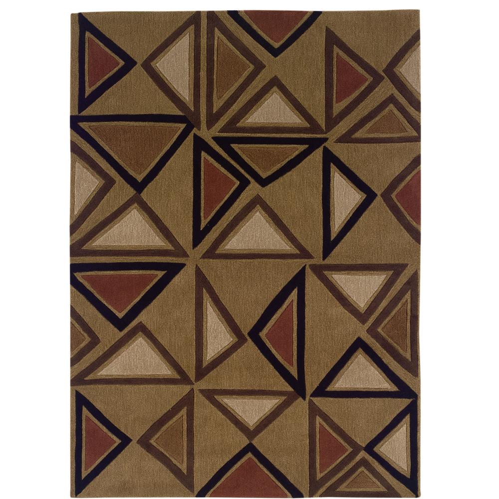 Linon Trio Collection Camel and Brick 8 ft. x 10 ft. Indoor Area Rug