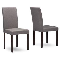 Baxton Studio Wholesale Interiors, Inc. Baxton Studio Andrew Contemporary Espresso Wood Grey Fabric Dining Chair (Pack of 4)