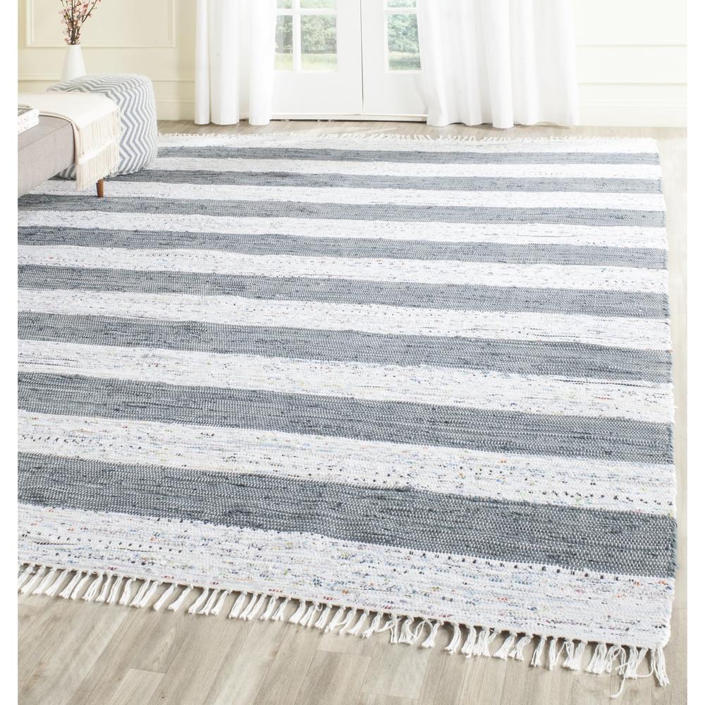 Safavieh  MTK720A Montauk Flat Weave Ivory and Grey Area Rug