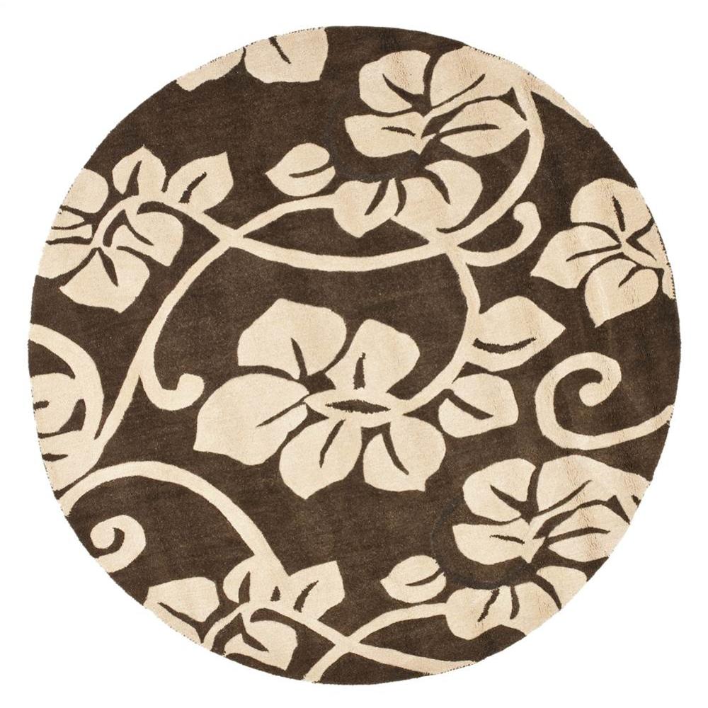 Safavieh  Soho Brown and Ivory Round: 6 Ft. Rug 6 ft., 6 ft.