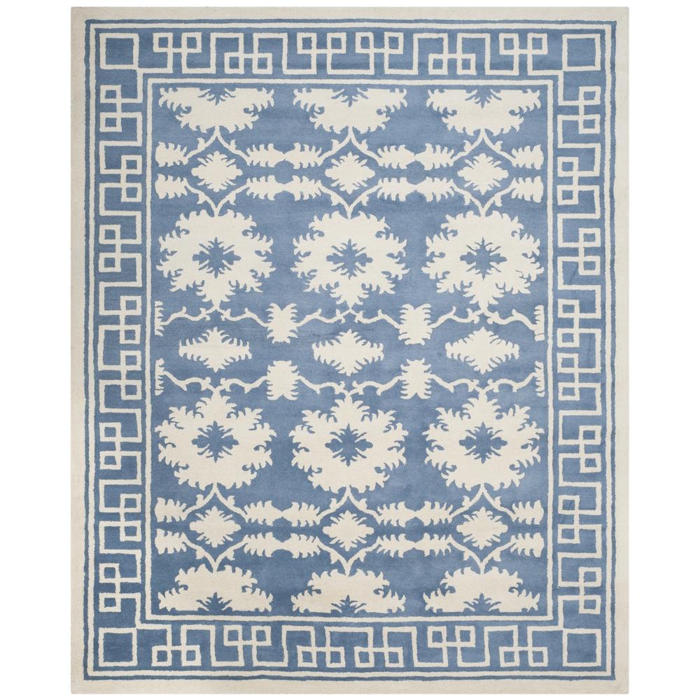 Safavieh  Handmade Bella Blue/ Ivory Wool Rug (8' x 10') 1