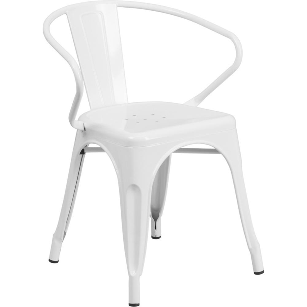 Flash Furniture  Stacking Dining Arm Chair (Set of white, 2