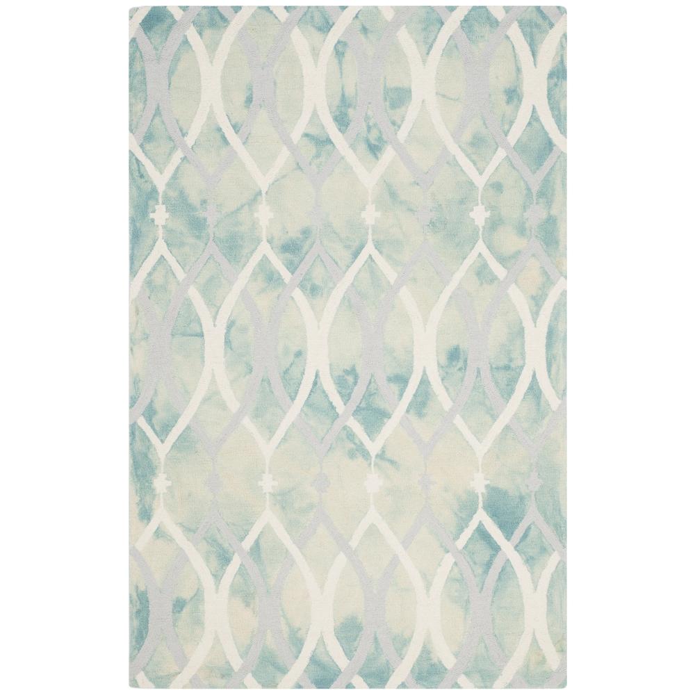 Safavieh  DDY534Q Dip Dye Hand-Tufted Wool Green and Ivory Grey Area Rug