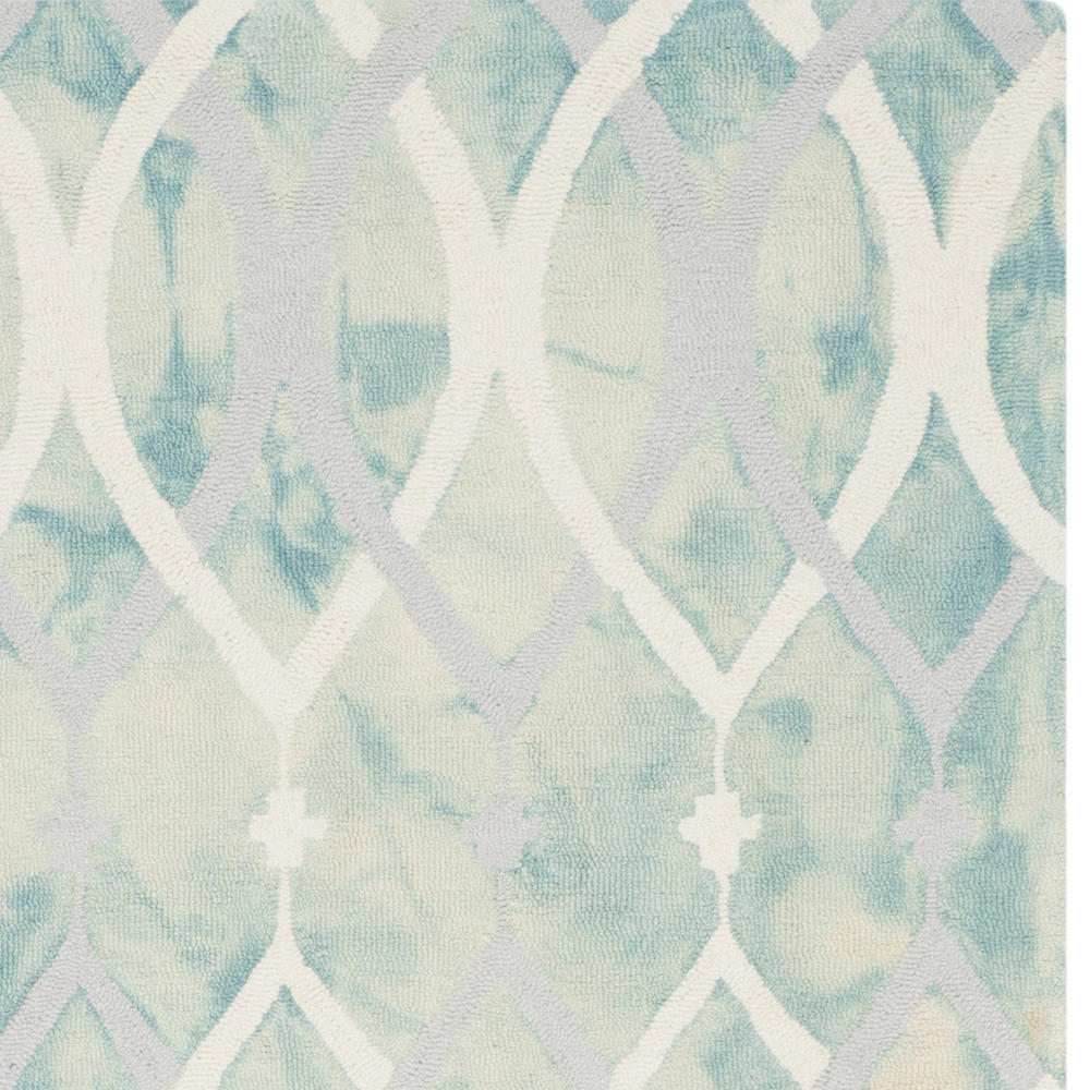 Safavieh  DDY534Q Dip Dye Hand-Tufted Wool Green and Ivory Grey Area Rug