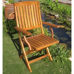 International Caravan Furniture Piece Royal Tahiti Set of 2 Outdoor Folding Arm Chairs