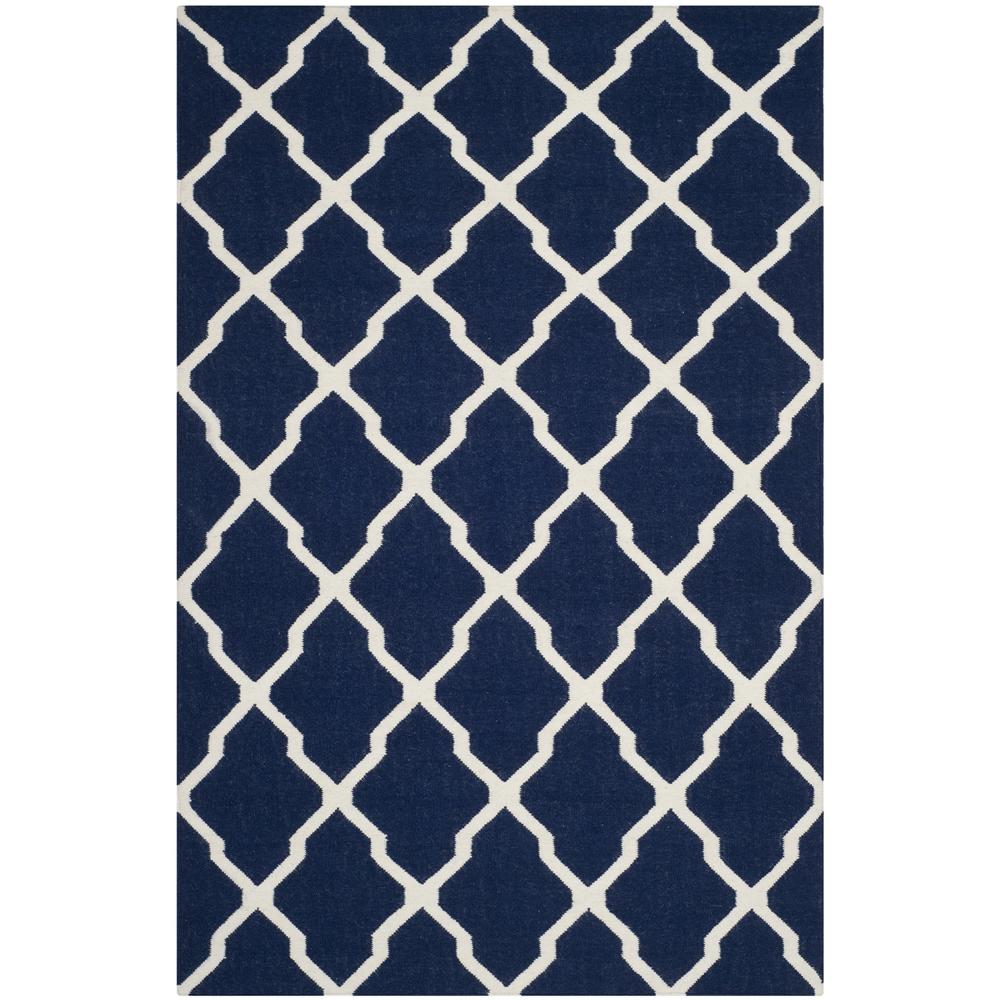 Safavieh  DHU634D Dhurries Navy and Ivory Area Rug