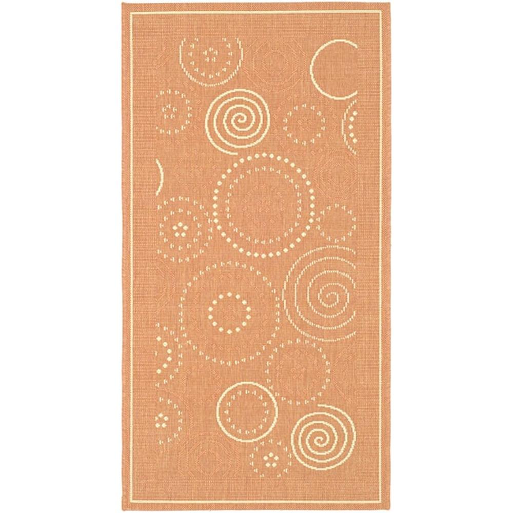 Safavieh Cannes Rectangle 4' X 5'7" Outdoor Rug - Terracotta / Natural -