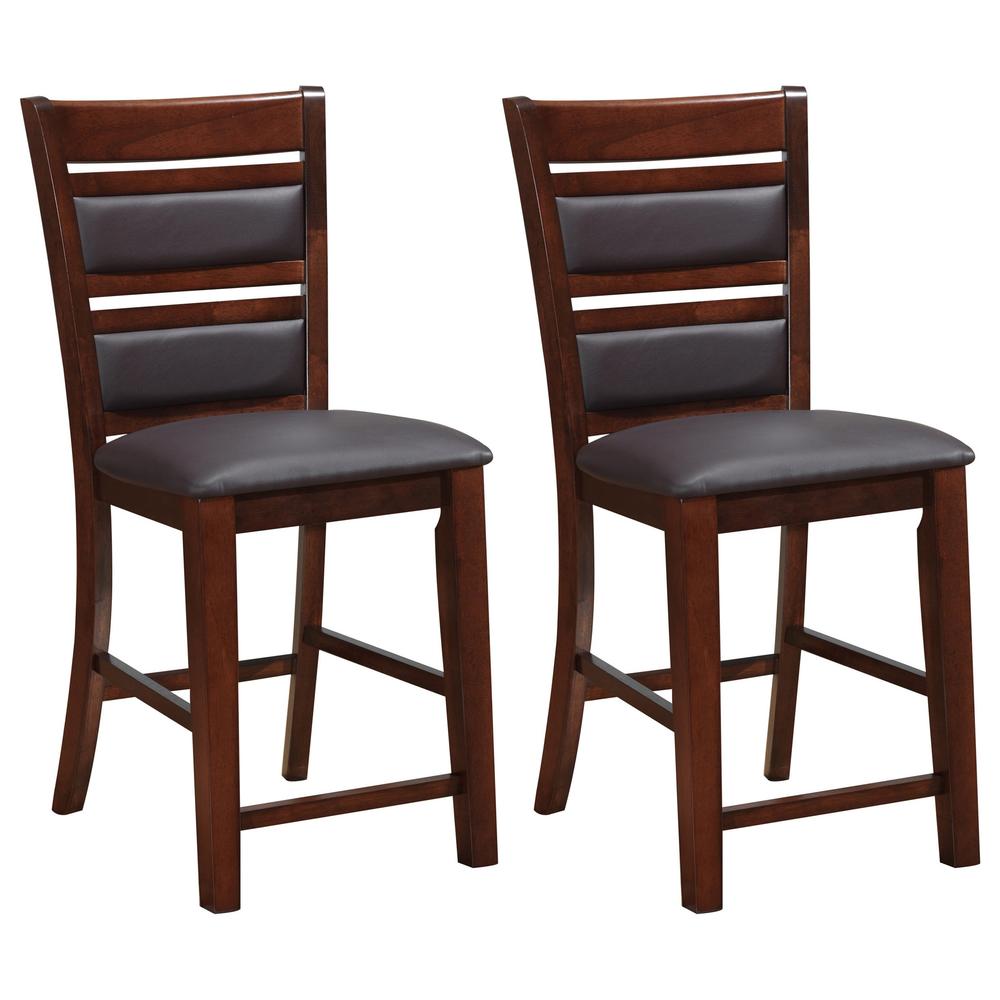 CorLiving Bonded Leather Counter Height Dining Chair - Chocolate (Set of - Cor brown, 2