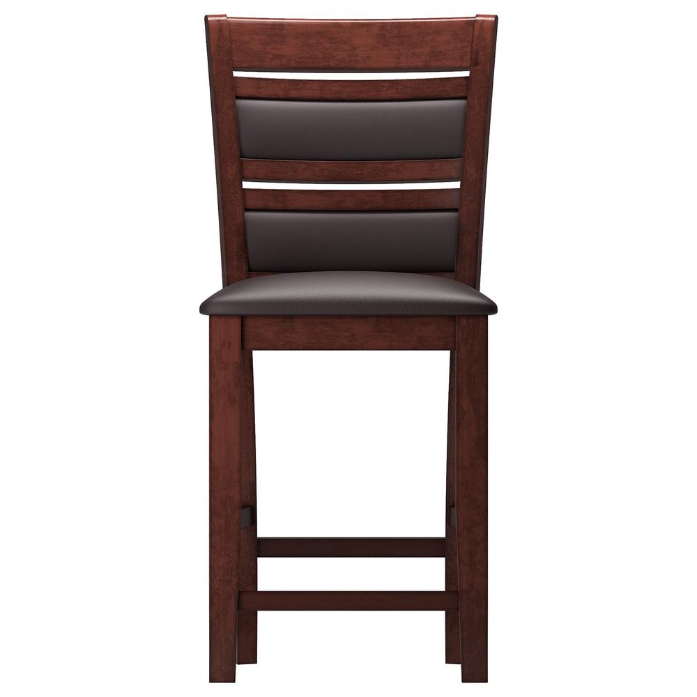 CorLiving Bonded Leather Counter Height Dining Chair - Chocolate (Set of - Cor brown, 2