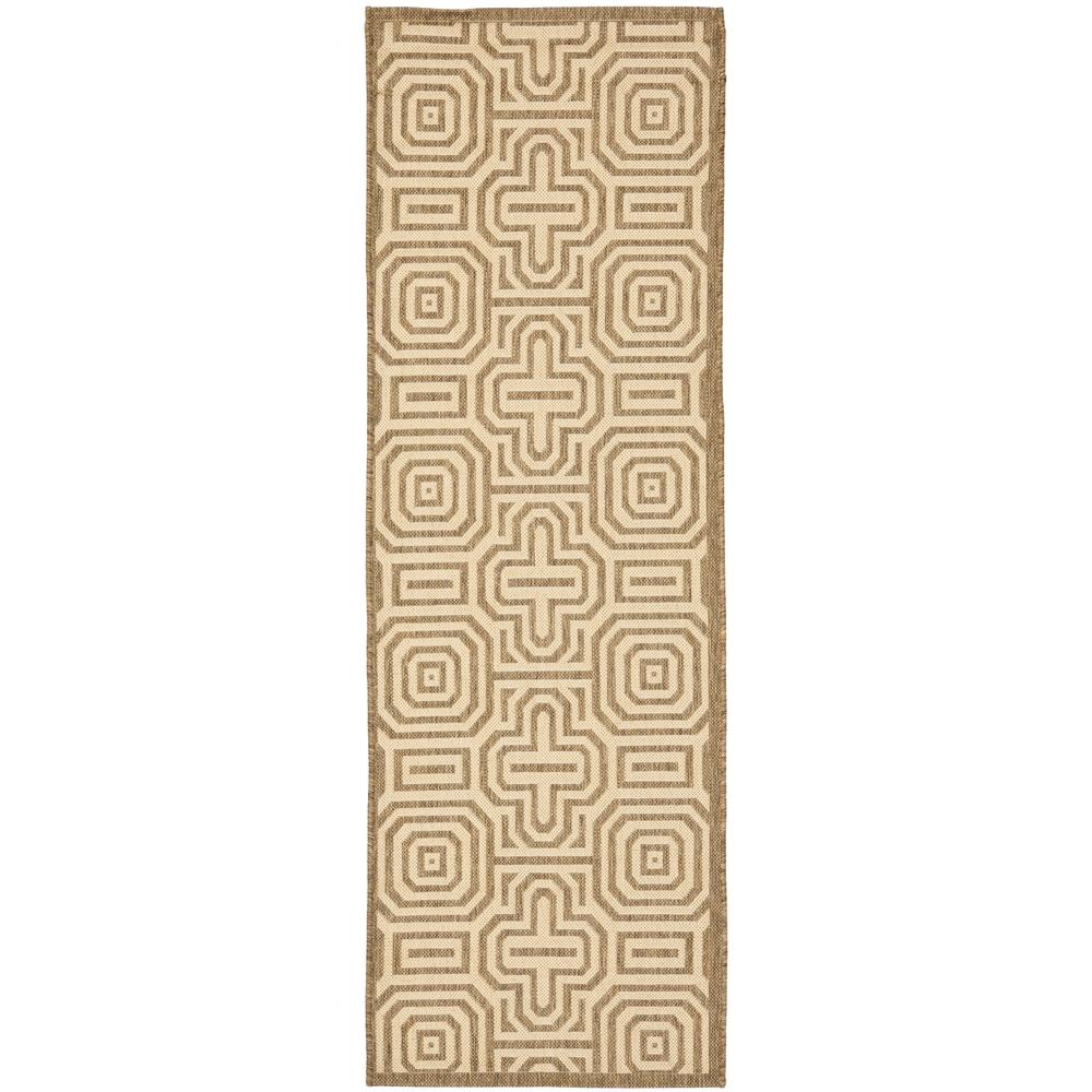Safavieh  Cy2962-3009 Courtyard Indoor / Outdoor Brown and Natural Power Loomed P 2 X 10 2', 2'