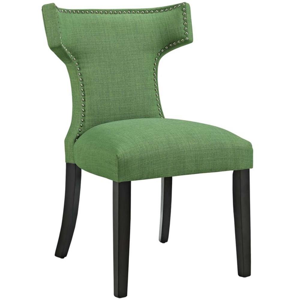 Modway  Curve Fabric Upholstered Dining Side Chair in Kelly green
