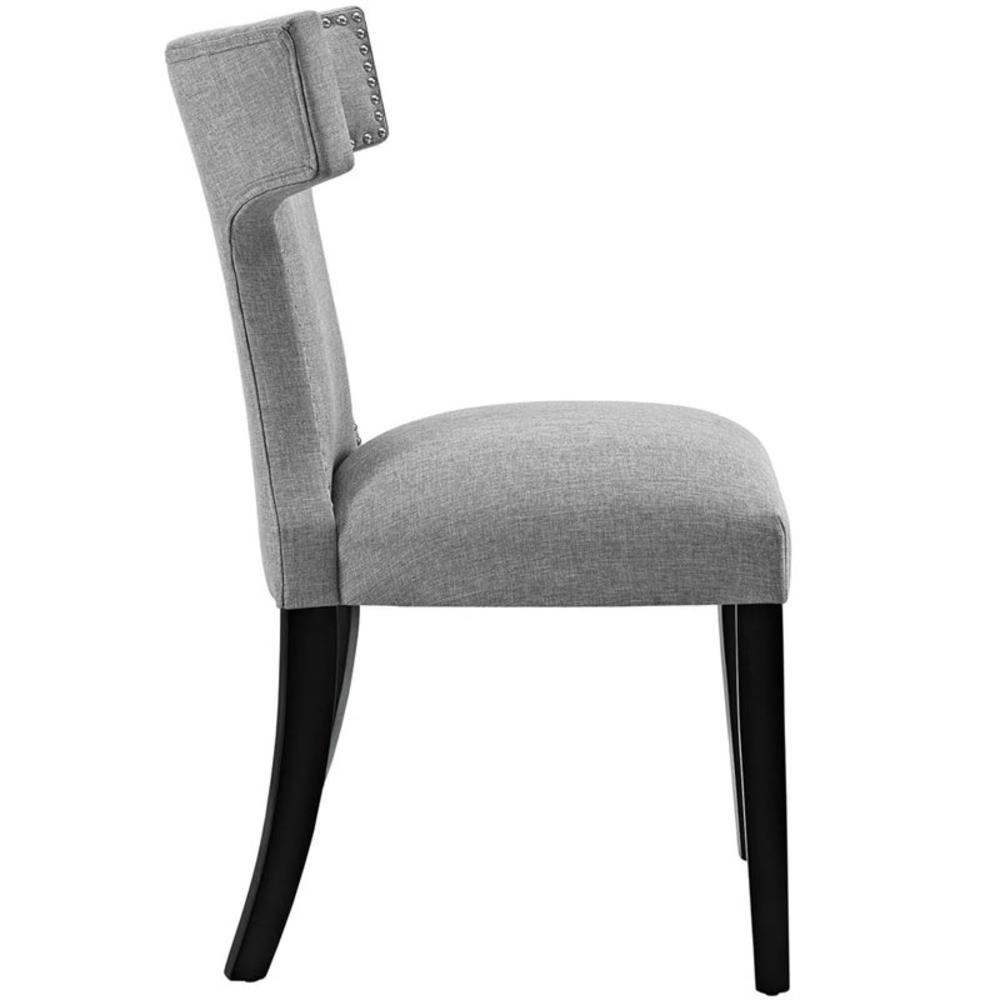 Modway  Furniture Curve Fabric Dining Chair in Light Gray black
