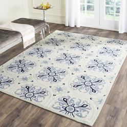 Safavieh FRS392A-8 Four Seasons Hand Hooked Rectangle Rug&#44; Ivory & Blue - 8 x 10 ft.