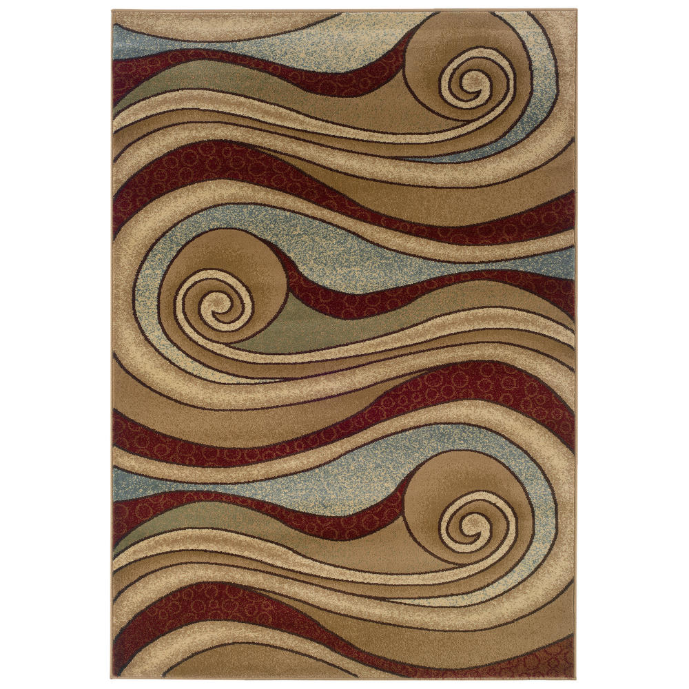 L.R. Home Adana Brown/Blue 5 ft. 1 in. x 7 ft. 5 in. Plush Indoor Area Rug