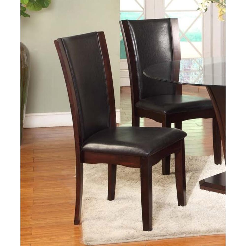 Furnituremaxx Roundhill Furniture Kecco Espresso Solid Wood Dining Chairs Set of black, 2