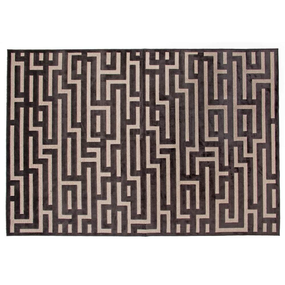 Abacasa  Rectangular Area Rug in Charcoal and Beige (10 ft. 8 in. L x 7 ft. 9 in. W (36 lbs.))