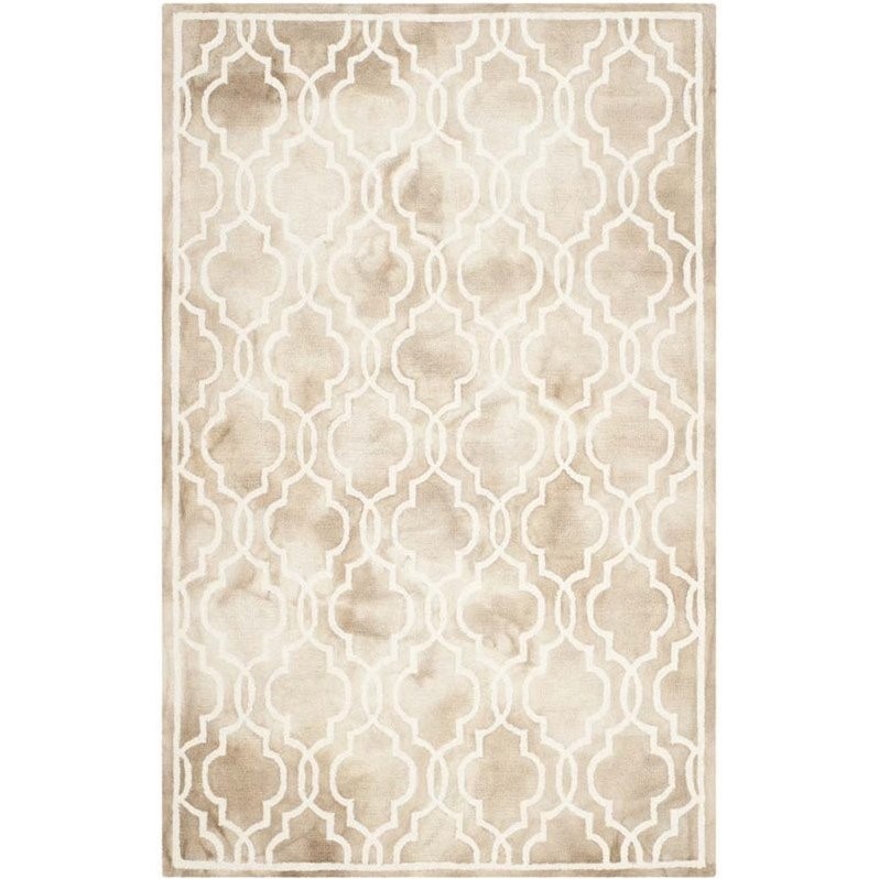 Safavieh  DDY539G Dip Dye Hand-Tufted Wool Beige and Ivory Area Rug