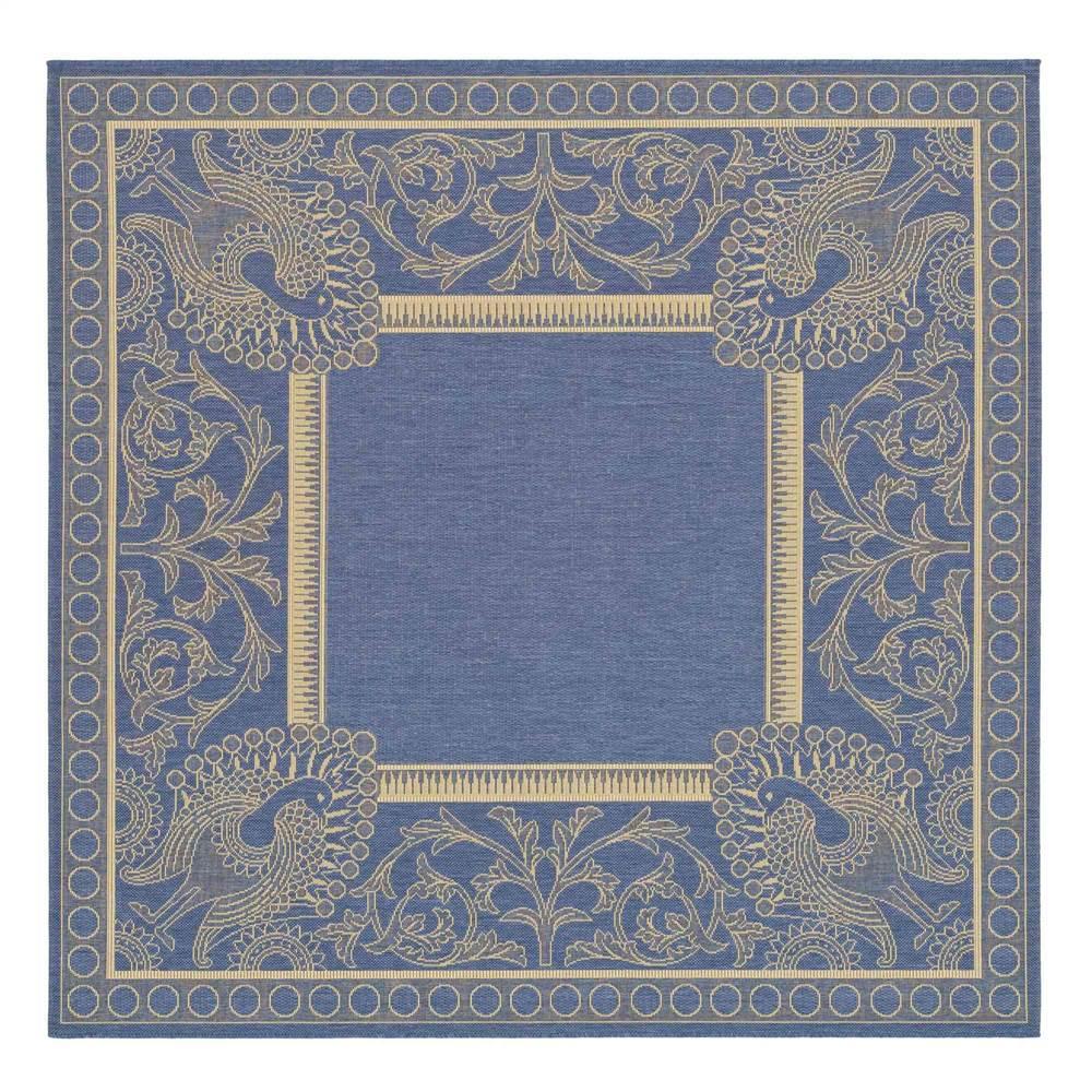 Safavieh Courtyard Blue/Natural 7 ft. 10 in. x 7 ft. 10 in. Square Indoor/Outdoor Area Rug