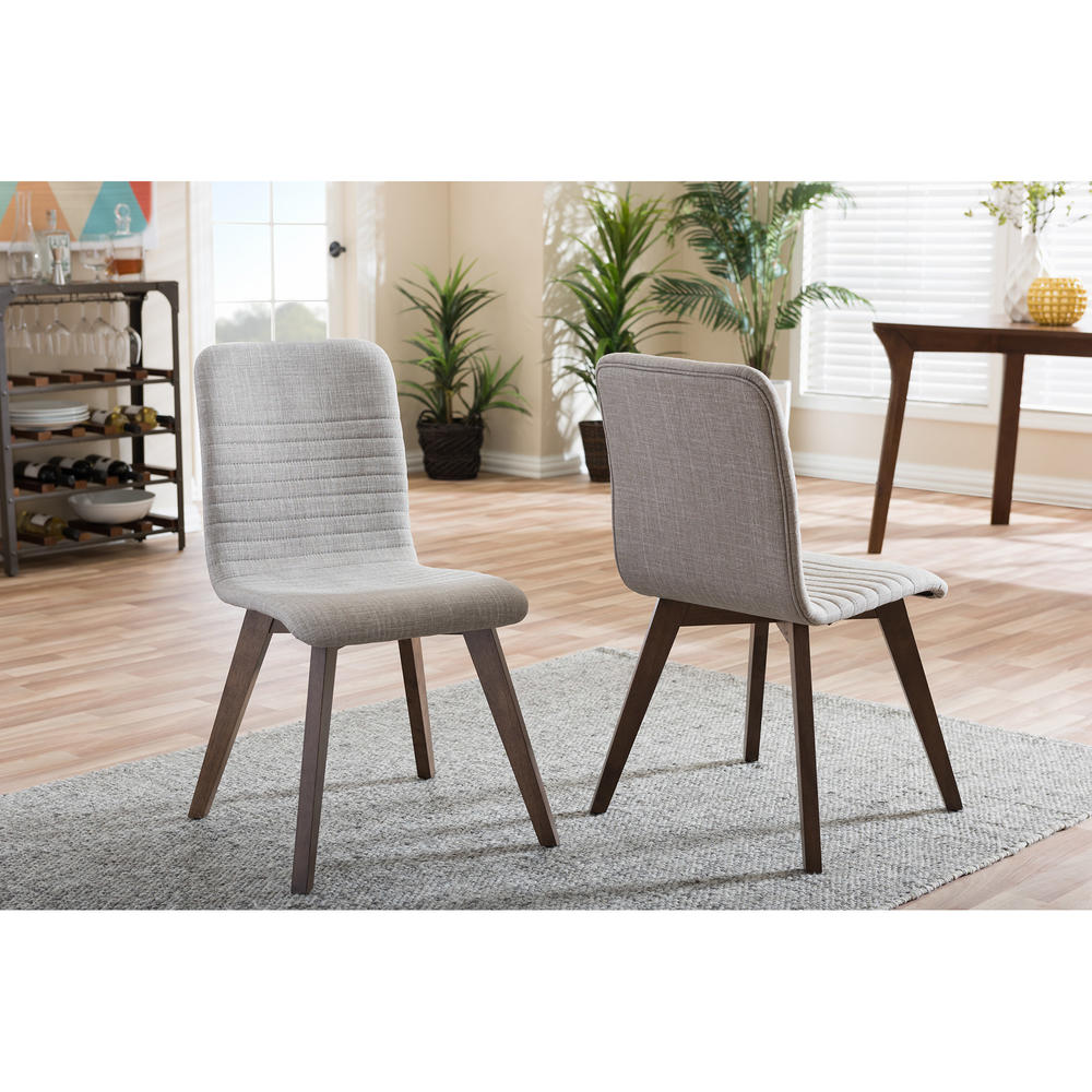 Baxton Studio  Sugar Dining Chair \x28Set of 2\x29; Sugar Dining Chair-Light Grey(2)