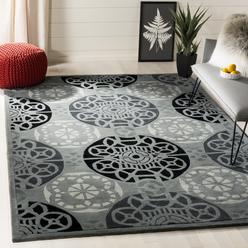Safavieh CPR353C-8 8 Ft. x 10 Ft. Large Rectangle- Contemporary Capri Grey And Black Hand Tufted Rug