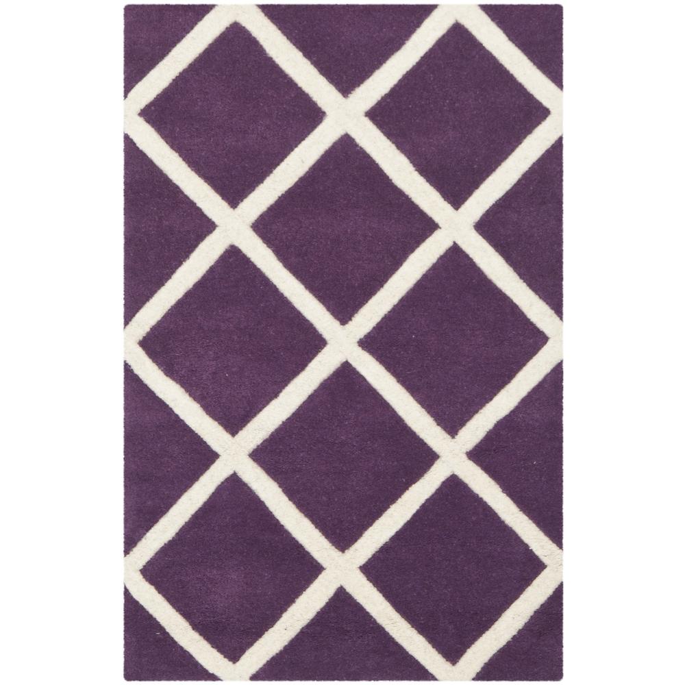 Safavieh  Handmade Moroccan Purple Diamond Pattern Wool Rug (2' x 3')
