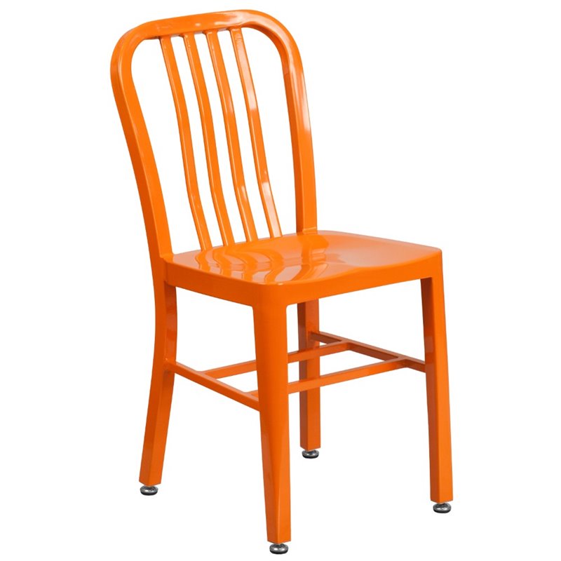 Flash Furniture Metal Indoor-Outdoor Chair Orange