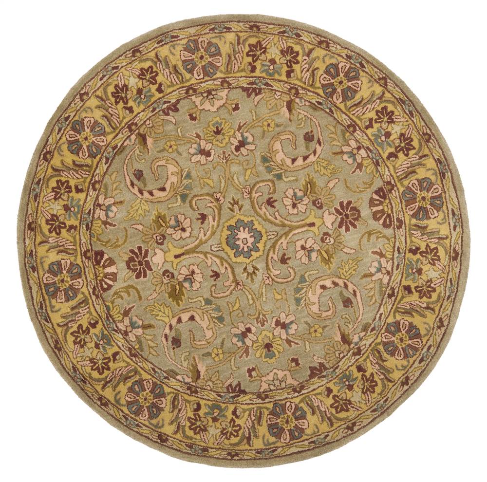 Safavieh  Heritage Collection HG924A Handmade Traditional Oriental Green and Gold Wool Round Area Rug 6' Diameter 0