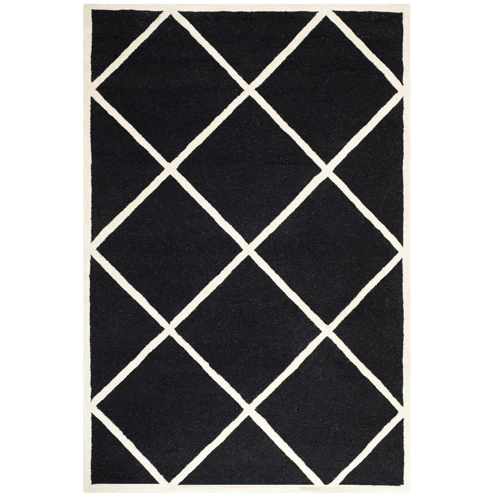 Safavieh  Handmade Moroccan Cambridge Black Wool Rug (4' x 6') 4