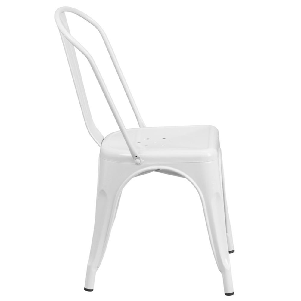 Flash Furniture  CH-31230-WH-GG Metal Indoor-Outdoor Stackable Chair white