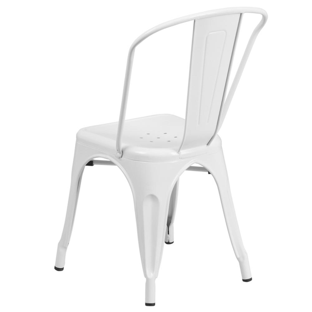 Flash Furniture  CH-31230-WH-GG Metal Indoor-Outdoor Stackable Chair white