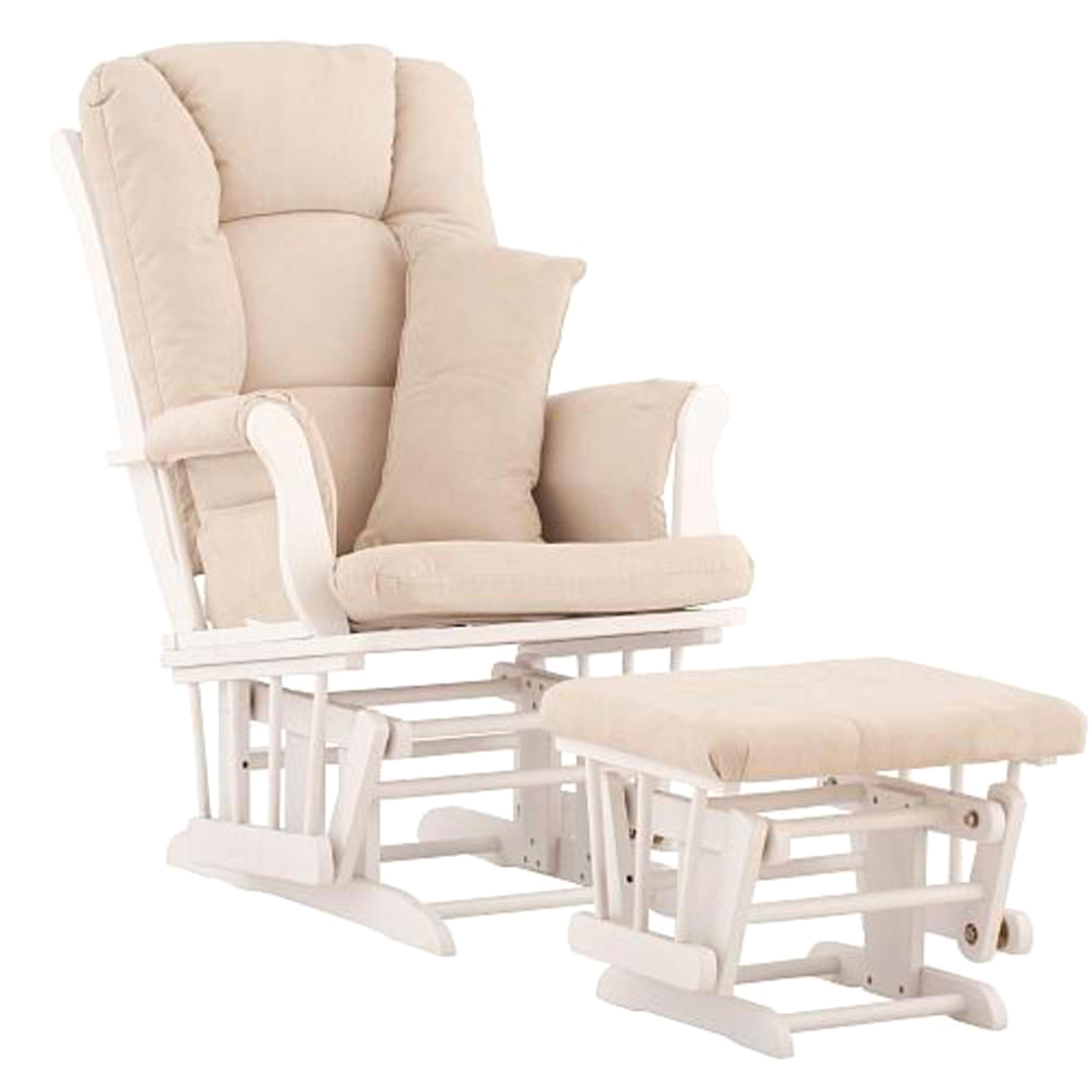 Storkcraft Tuscany 1-Seat Upholstered Glider with Ottoman - White