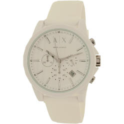 Armani Exchange AX Armani Exchange A|X ARMANI EXCHANGE Outerbanks Analog-Quartz Watch with Silicone Strap, White, 22 (Model: AX1325)