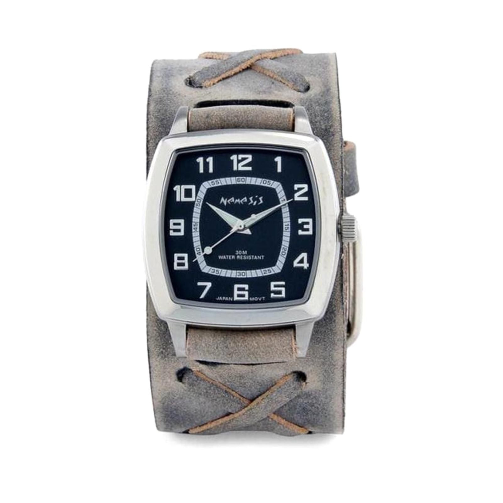 Nemesis FXB017K Men's Leather Watch - Charcoal Gray