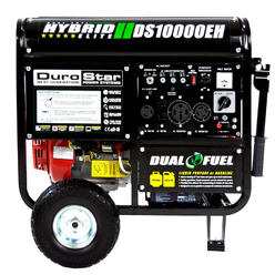 DuroStar DS10000EH Dual Fuel Portable generator-10000 Watt Electric Start-Home Back Up & RV Ready, 50 State Approved, RedBlack