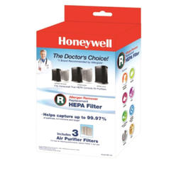 HONEYWELL ENVIRONMENTAL HRF-R3 Honeywell Allergen Remover Replacement HEPA Filters, 6.75 x 10.3, 3/Pack HRF-R3