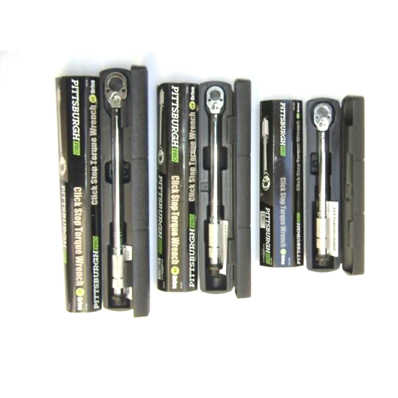 Pittsburgh Pro 1/4" 3/8" and 1/2" Drive Reversible Click Torque Wrench Set