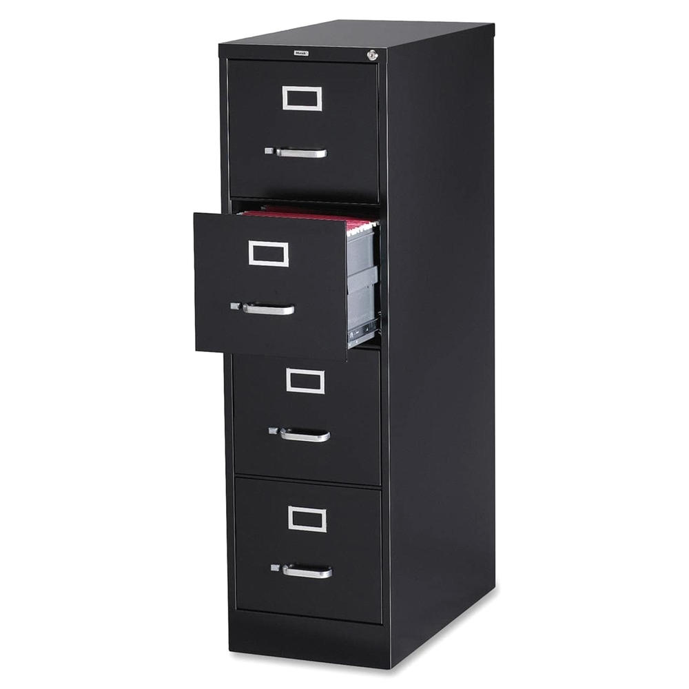 Lorell 52" 4-Drawer Vertical File Cabinet - Black