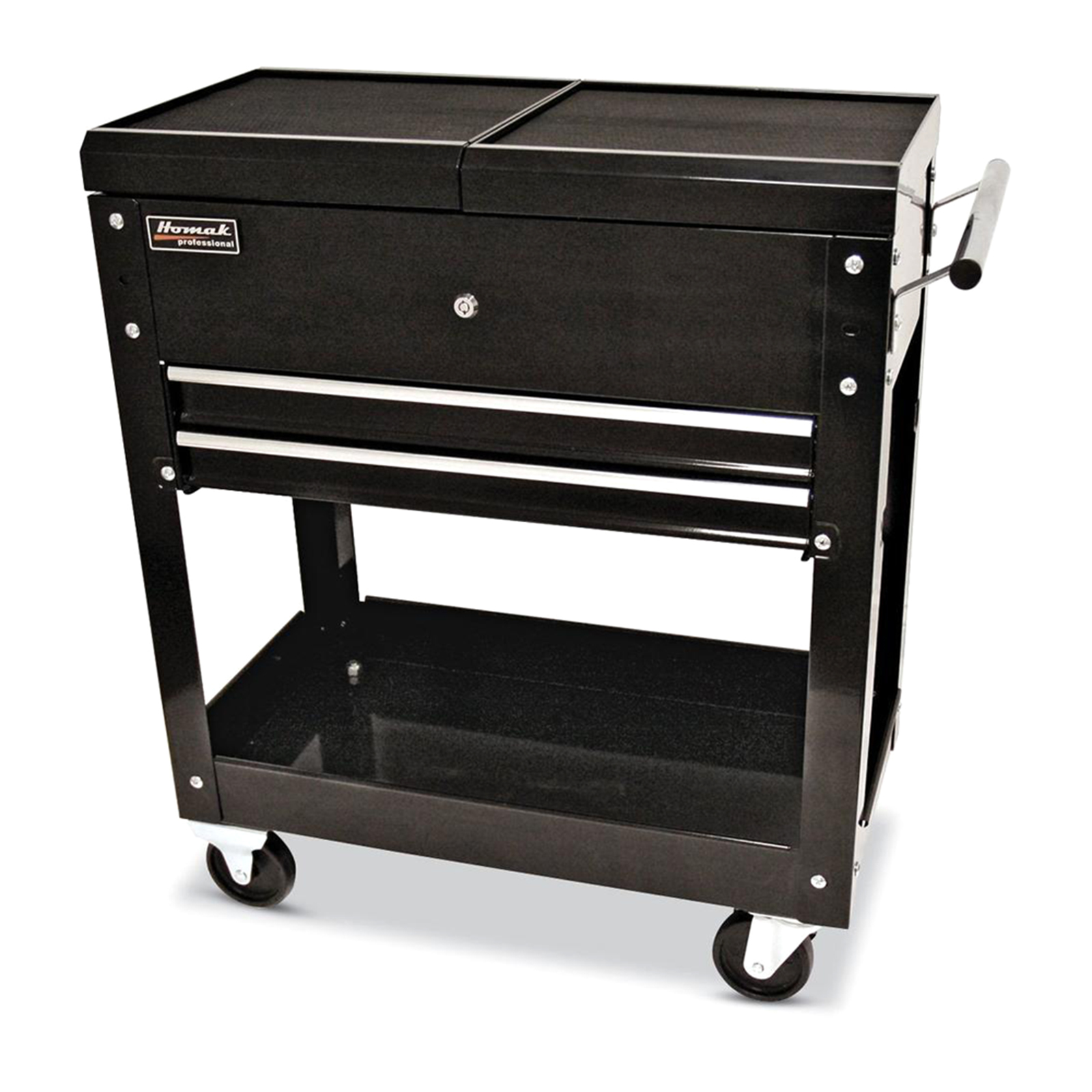 Homak Pro Series 27" Portable Tool Cart with 2 Drawers - Black