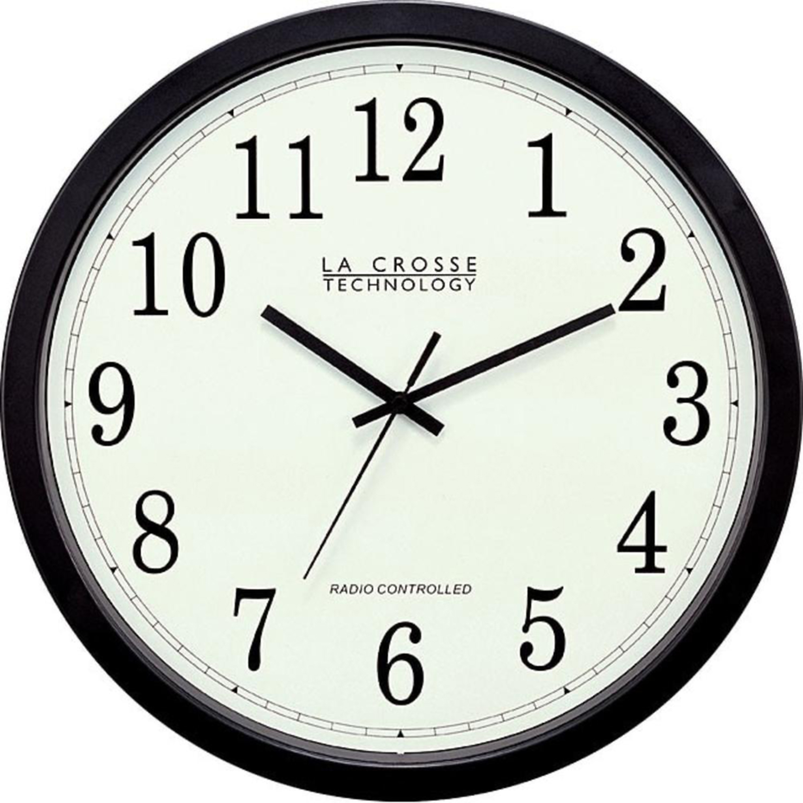La Crosse Technology Radio-Controlled Atomic Wall Clock with 4 Time Zone Settings - Black