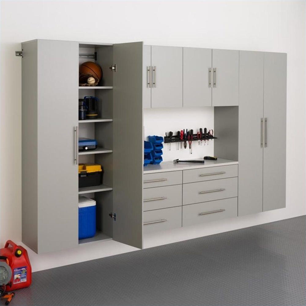 Prepac 120" 6pc. HangUps Wood Storage Cabinet Set - Light Gray
