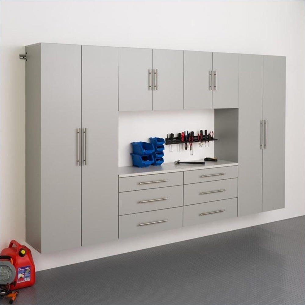 Prepac 120" 6pc. HangUps Wood Storage Cabinet Set - Light Gray