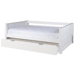 Camaflexi Eco-Flex Eco Flex C223-TR Camaflexi Day Bed with Trundle - Panel Headboard - White Finish