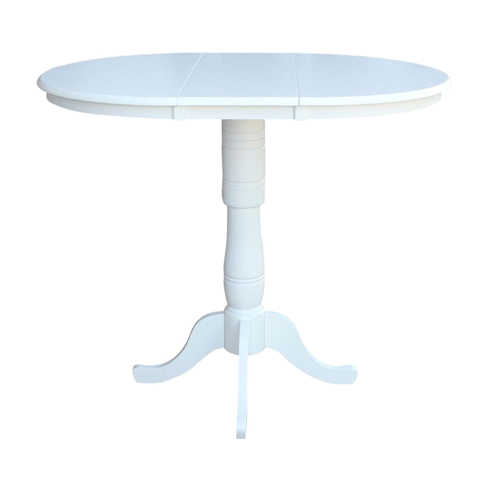 International Concepts Butcher Top Round Pedestal Table - White