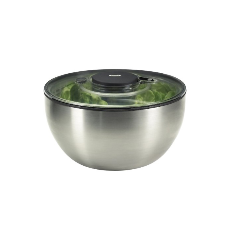 OXO Stainless Steel Salad Spinner with Clear Lid