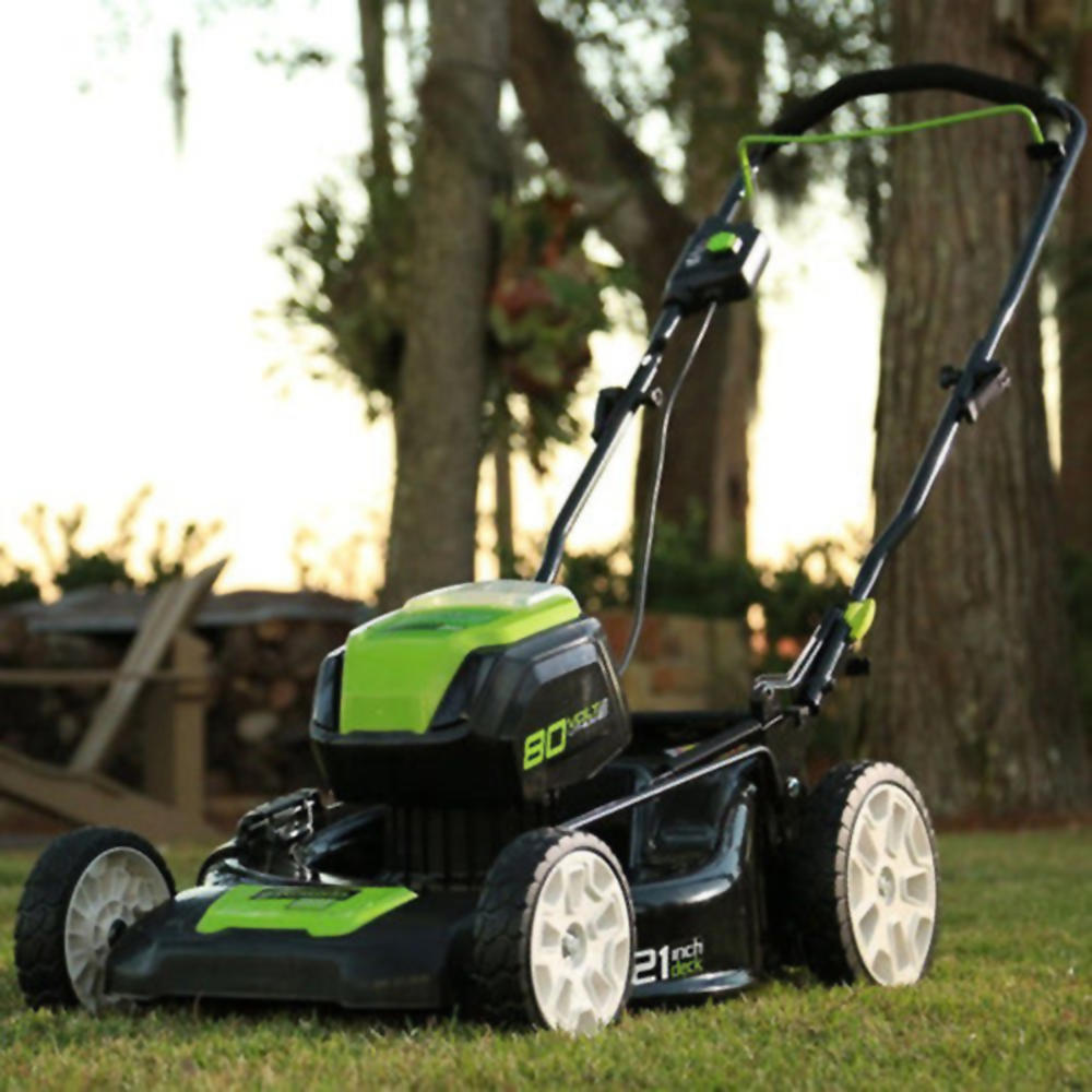Greenworks 2500402  21" 80V Cordless Lithium-Ion 3-in-1 Lawn Mower Kit