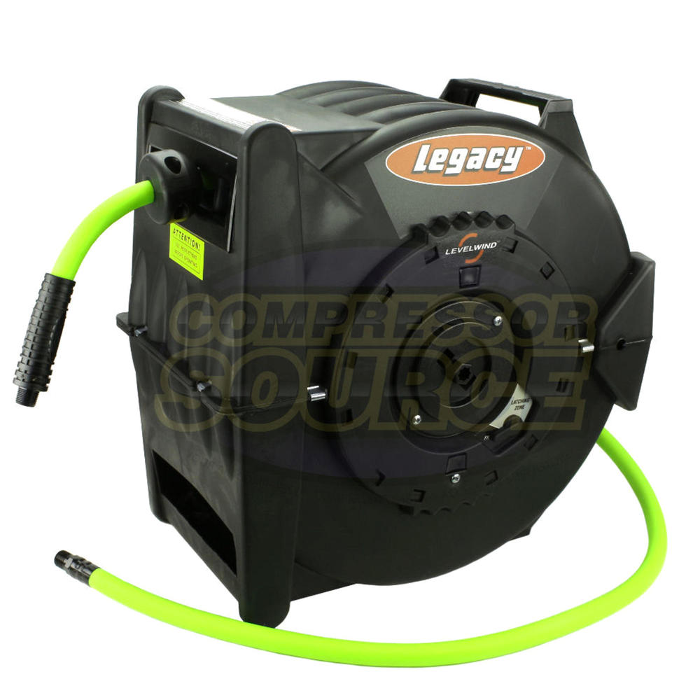 Legacy Manufacturing Company L8306FZ Flexzilla Levelwind 3/8 x 75'  Retractable Air Hose Reel